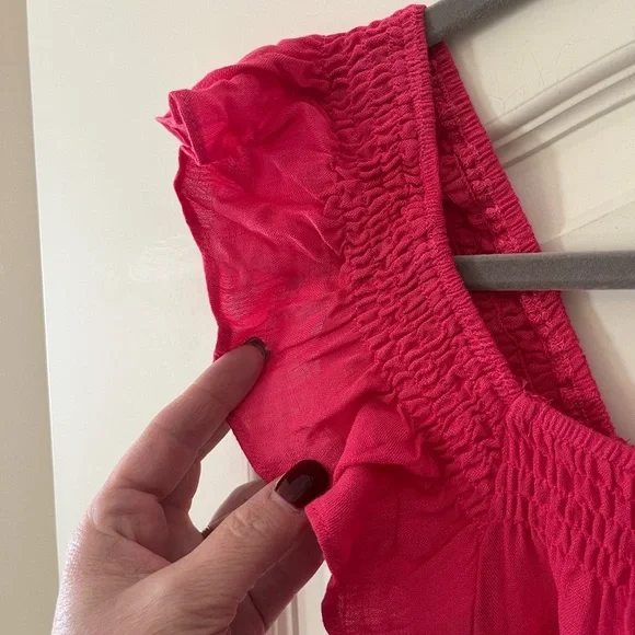 NWT Lush “Azalea” Pink Flutter Sleeve Tiered Summer Dress Women’s XS - Picture 13 of 15